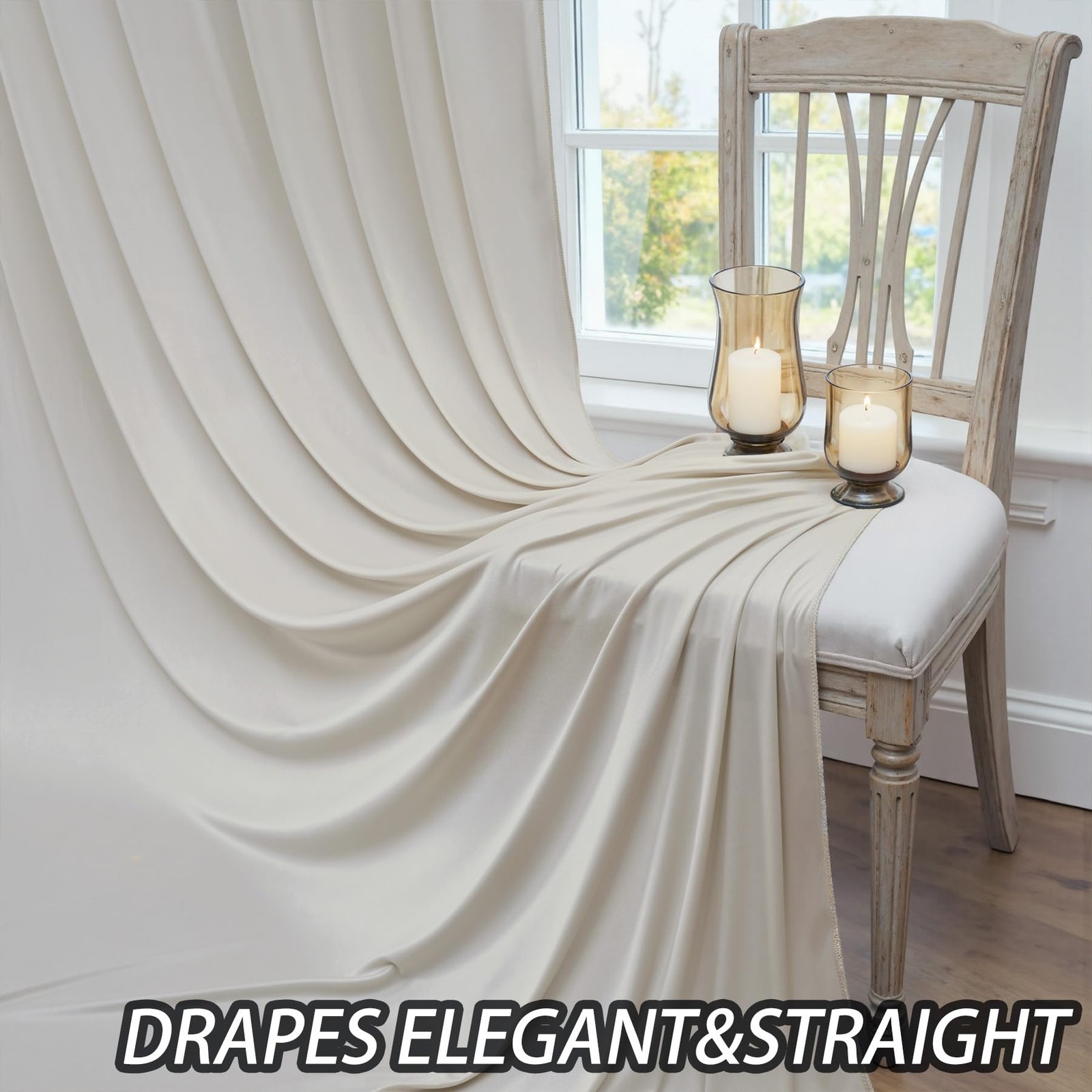 50ftx12ft Wrinkle Free Champagne (W)5ft x (H)12ft (10 Panel),