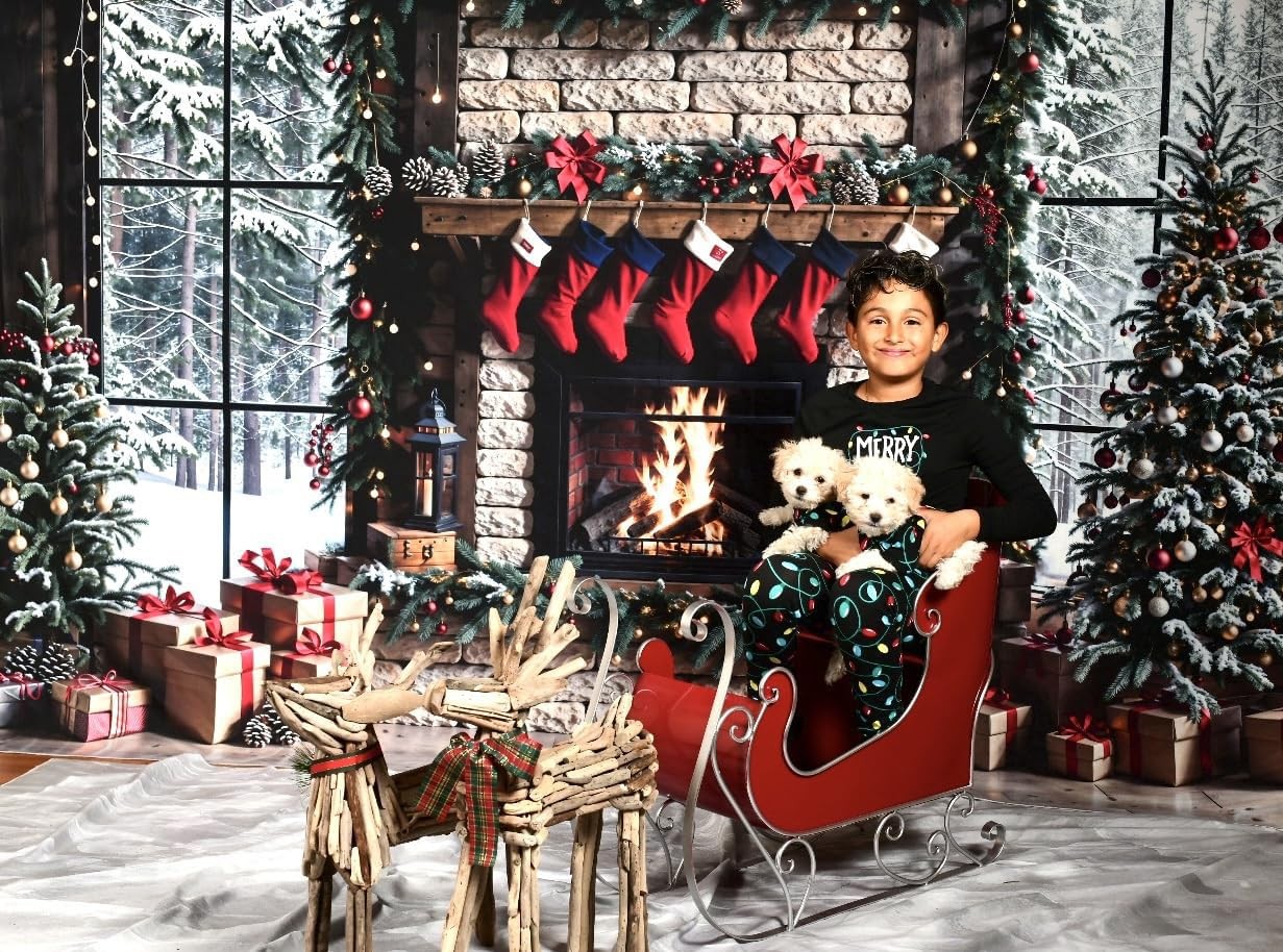 Kate 10x8ft Merry Christmas Backdrops for Photography Xmas 10x8ft, mixcolor