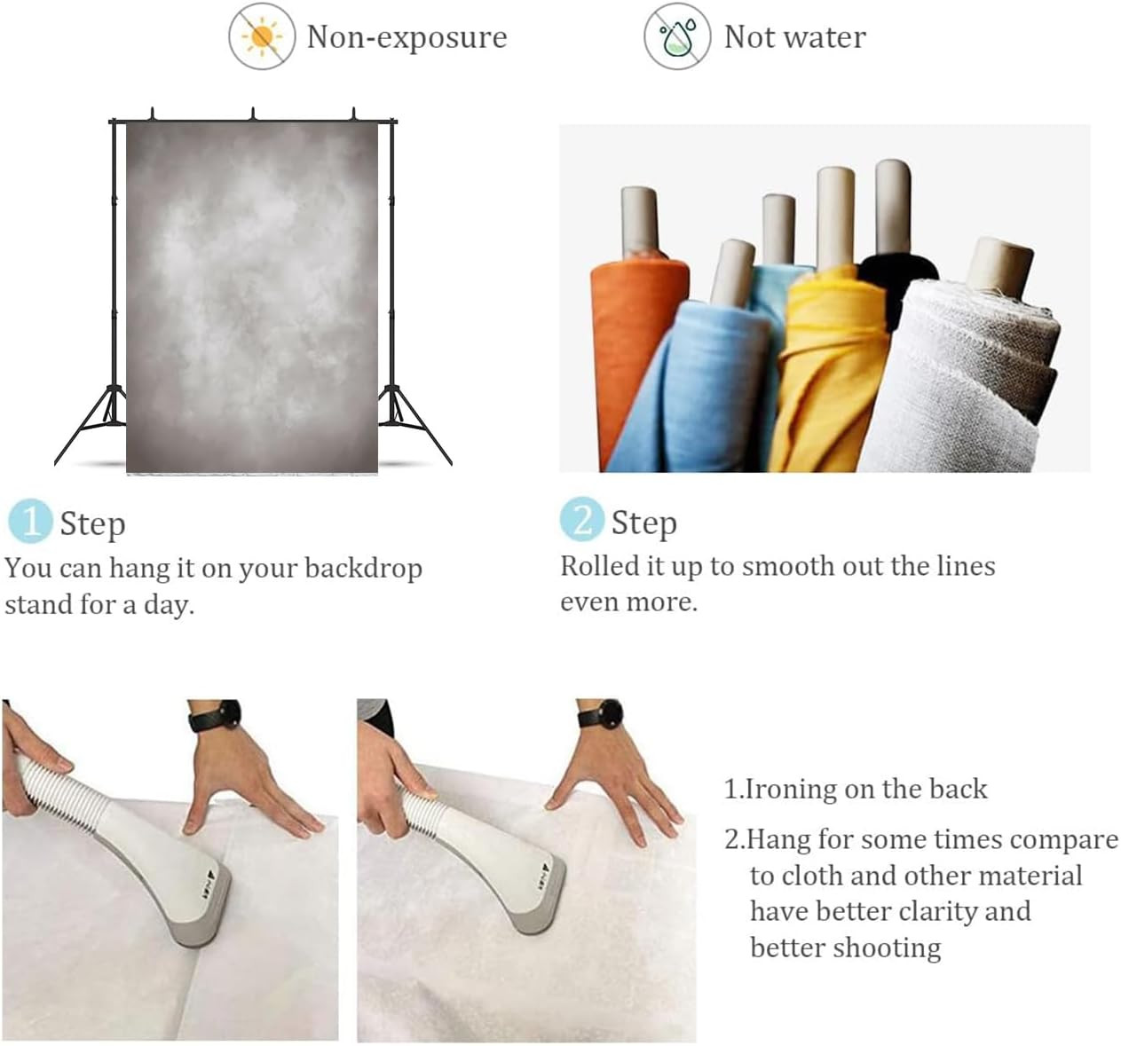 5x7ft Polyester Retro Abstract Grey Photography Backdrop Solid Color Background