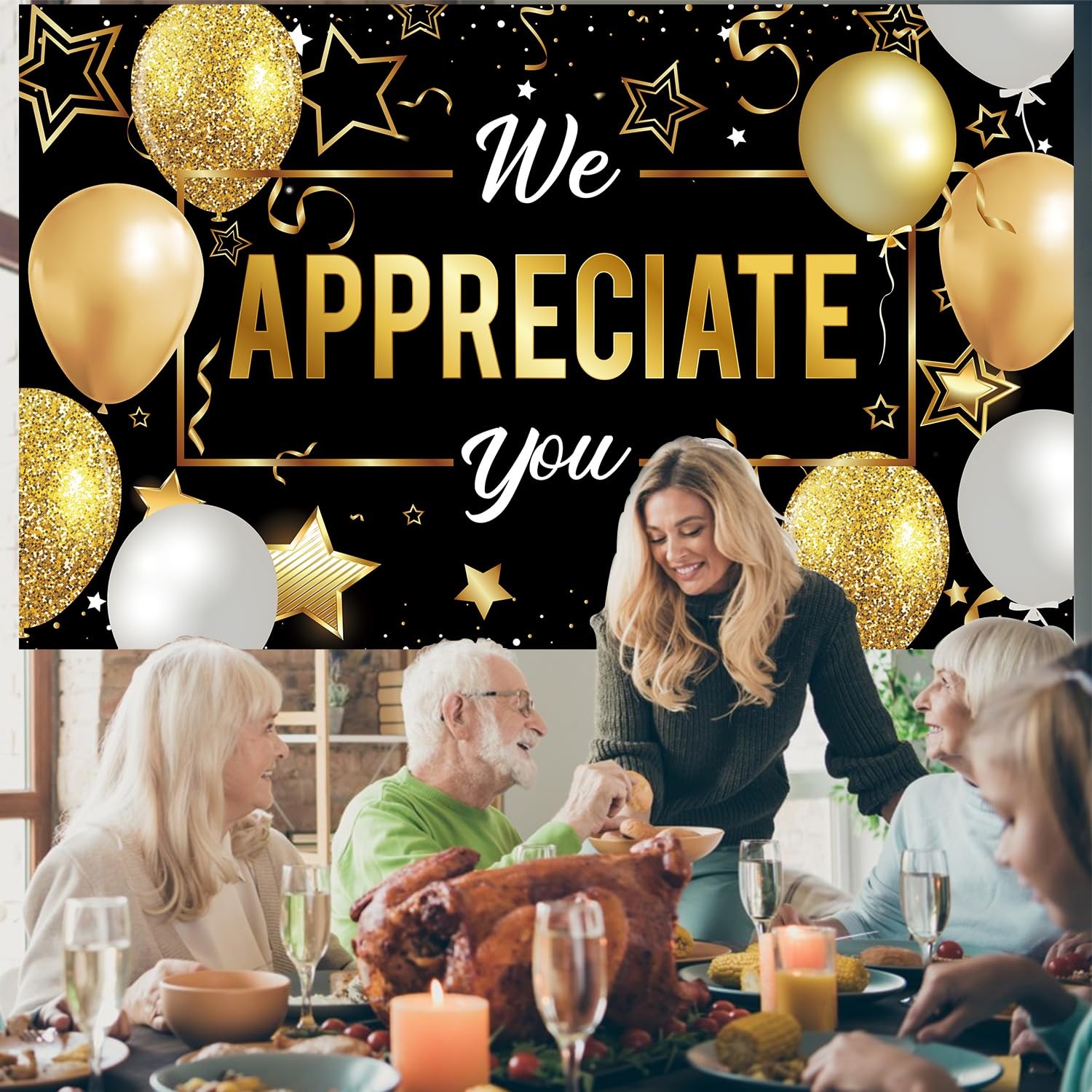 We Appreciate You Banner Backdrop, Employee Appreciation Decorations, Thank You