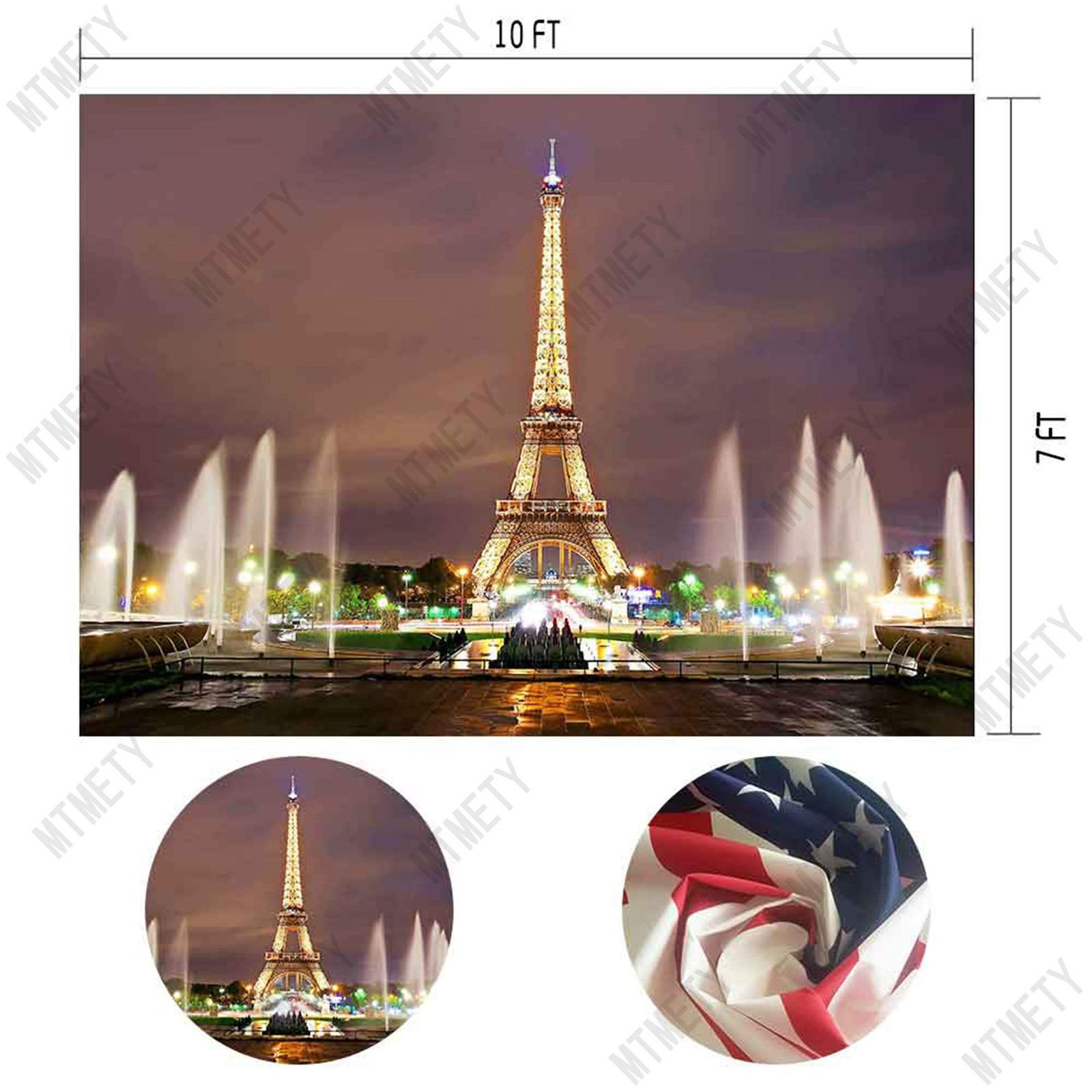 Paris Eiffel Tower Square Photo Props Backdrop for Romantic Love Theme Party …