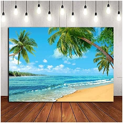 Summer Tropical Hawaii Palm Tree Or Beach Photography Backdrops 7X5FT Blue Sea S