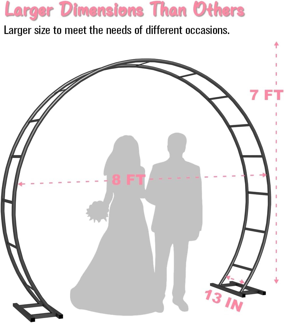 Metal Arch Backdrop Stand 8Ft Wide 7Ft High Wedding Arch Frame Wedding