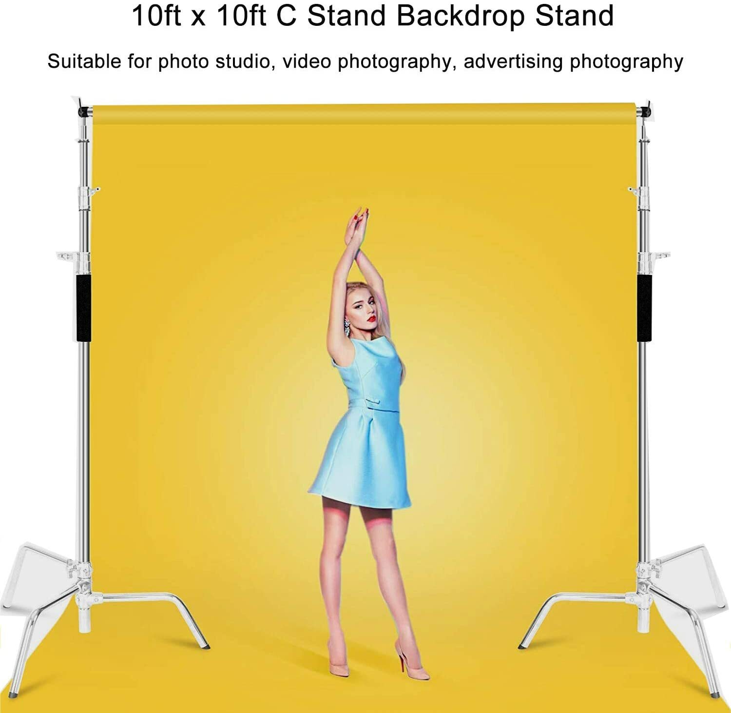 10x 10ft Heavy Duty Backdrop C Light Stand Photography Background Photo Kit