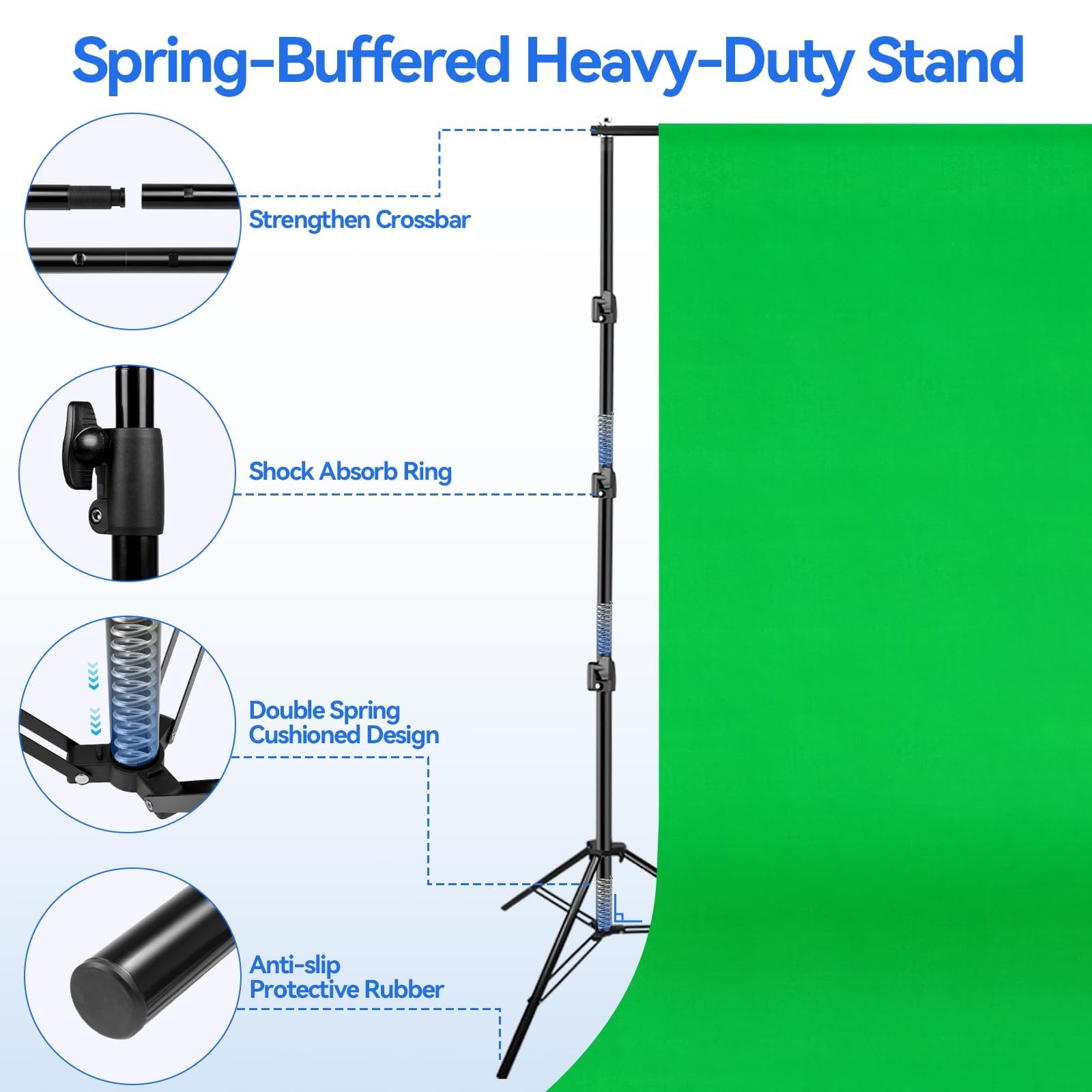 EMART 10 x 10ft Green Screen Backdrop 10*10ft Stand/10*20ft Backdrop,