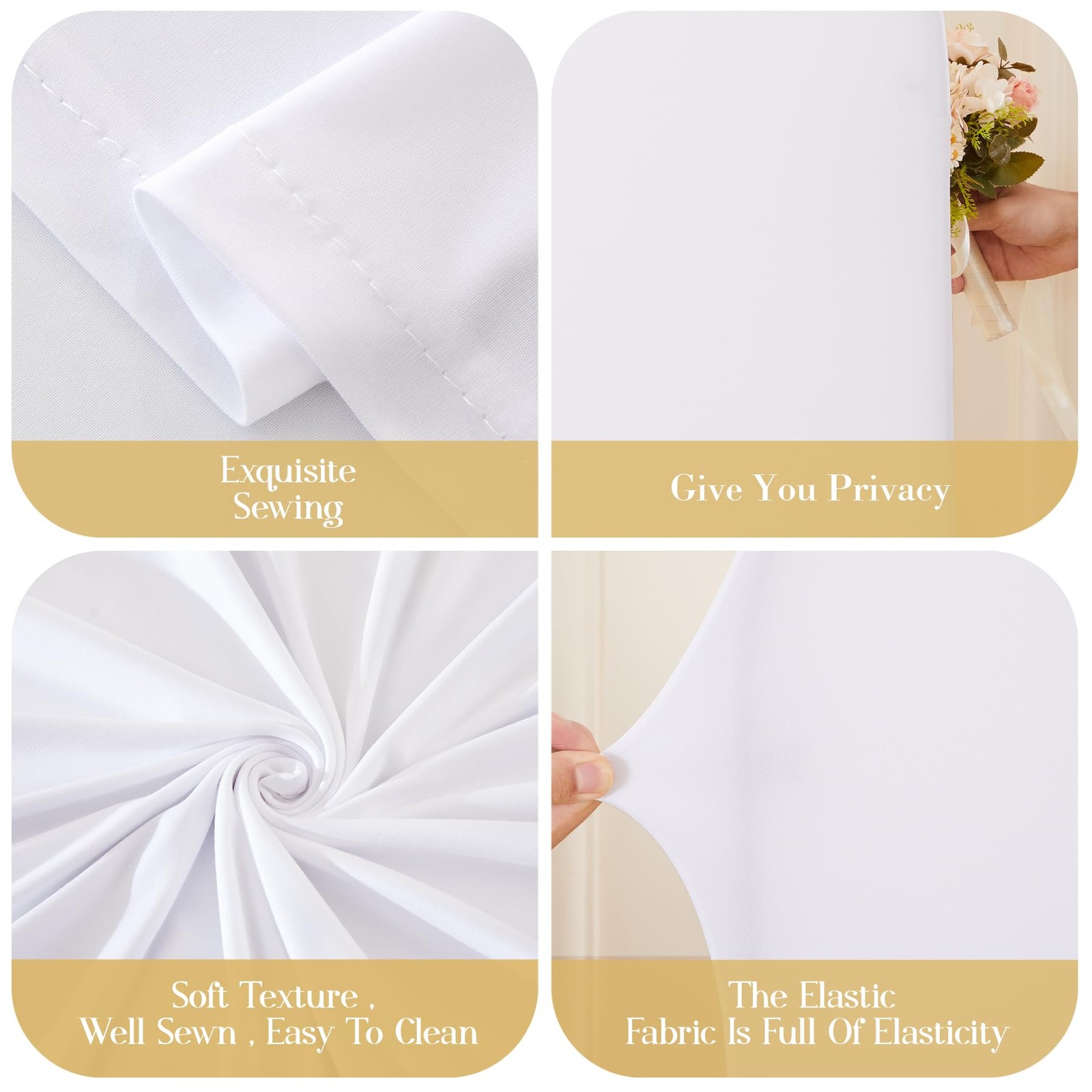 Square Arch Backdrop Cover, 6.6FT x 4FT White Stretchy Spandex Fitted Square …