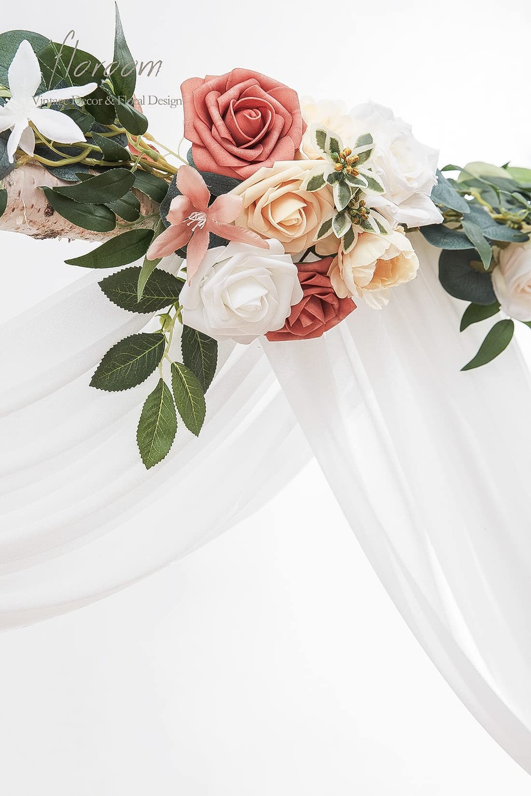 Wedding Arch Draping Fabric 2 Panels 20Ft White Chiffon Fabric Drapes Arbor D…