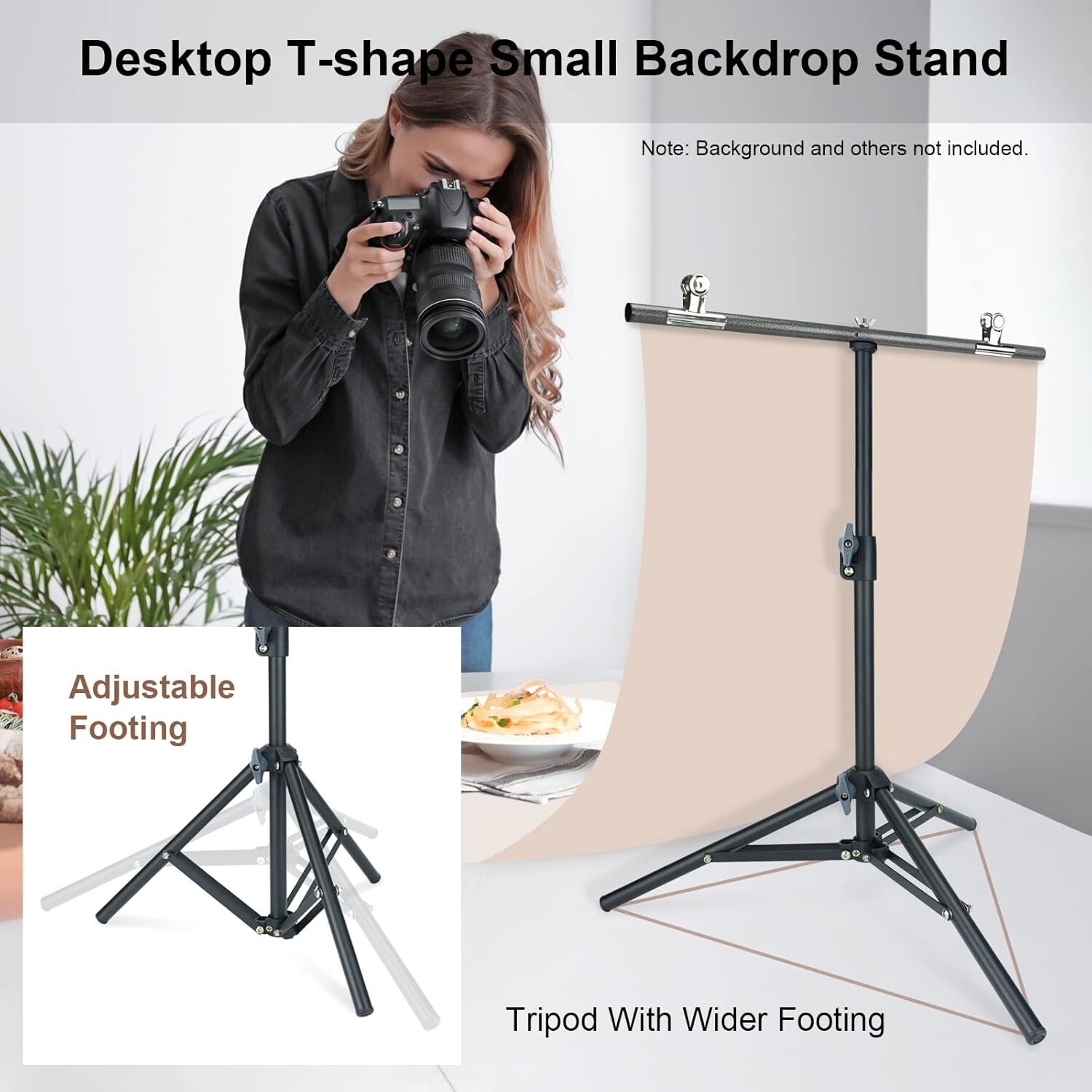 LINCO TableTop 2.2×2.6ft T Shape Photography Backdrop Background Support Stand