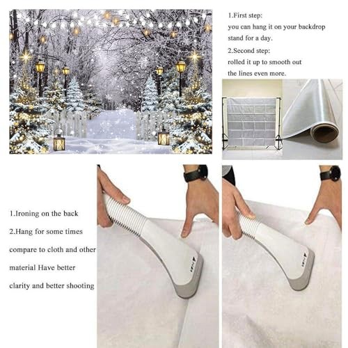 Snowflake Tree Forest Backdrop – Winter Wonderland Scene – 7x5FT