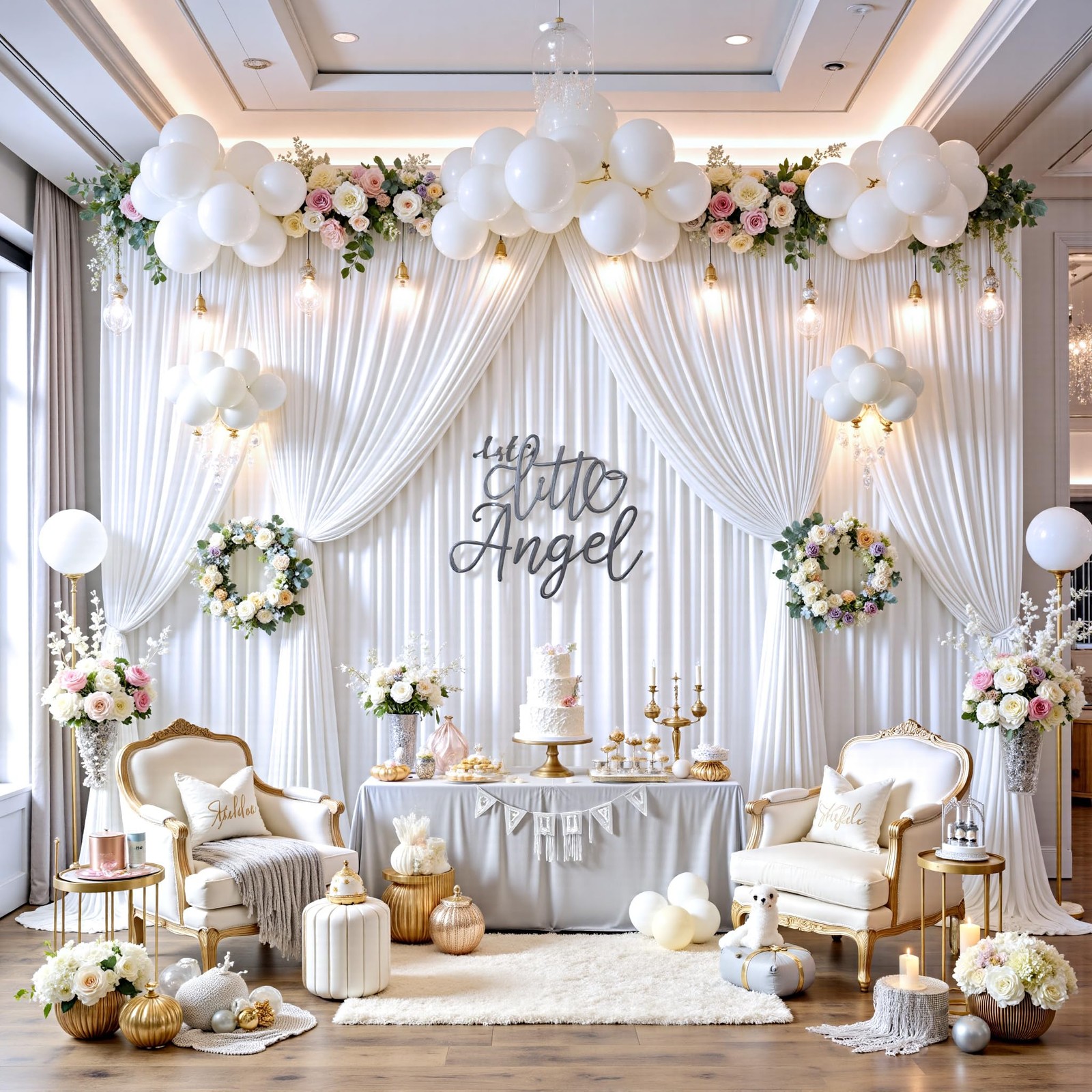 12ft x 10ft White Backdrop Curtains for Parties, Free 2 Panels Photo Backdrop…