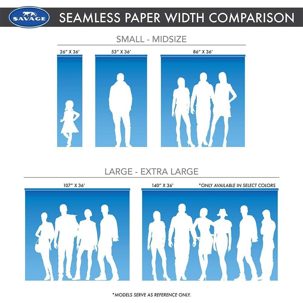 Savage Seamless Background Paper – #51 Bone (107″ x 36′) w/ 2″ x 4yd Black Tape