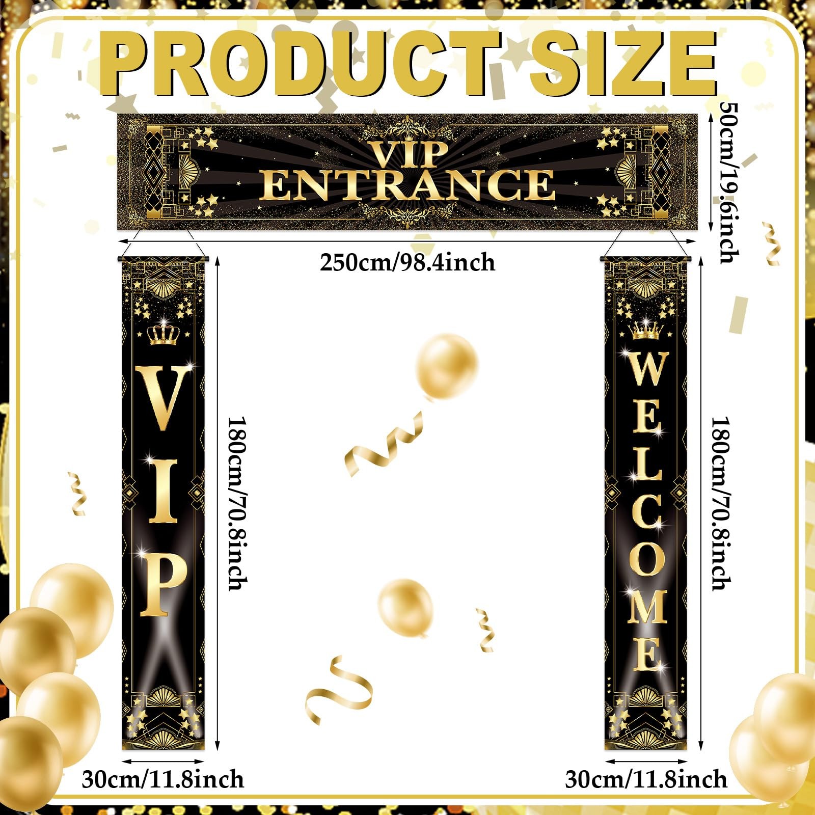 3 Pcs VIP Party Decoration Banner VIP Welcome Entrance Movie Night Door Porch…