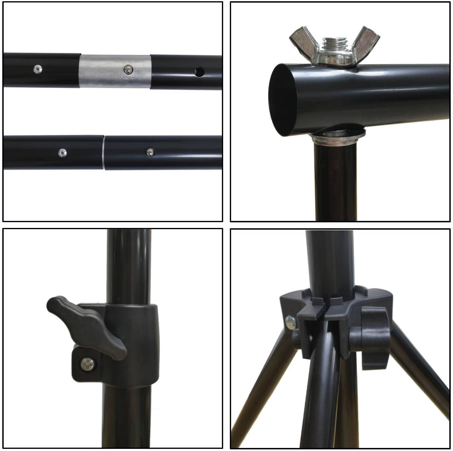 Adjustable Photo Backdrop Stand, 10x9ft(WxH), Aluminum Alloy, Black