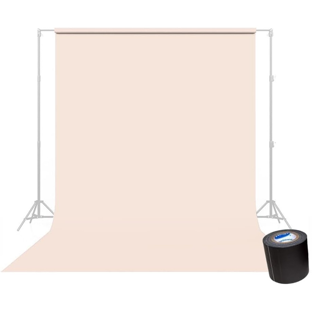 Savage Seamless Background Paper – #51 Bone (107″ x 36′) w/ 2″ x 4yd Black Tape