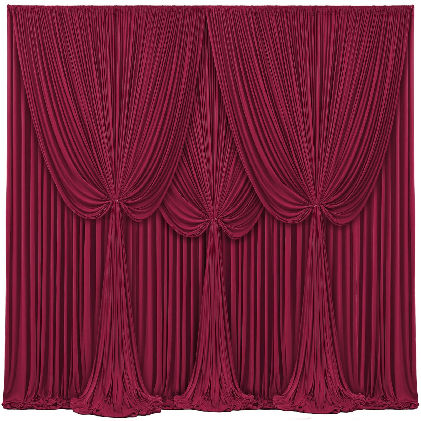 4 PCS Burgundy Backdrop Curtains 20×12 Ft Wedding Party Photo Drapes Maroon