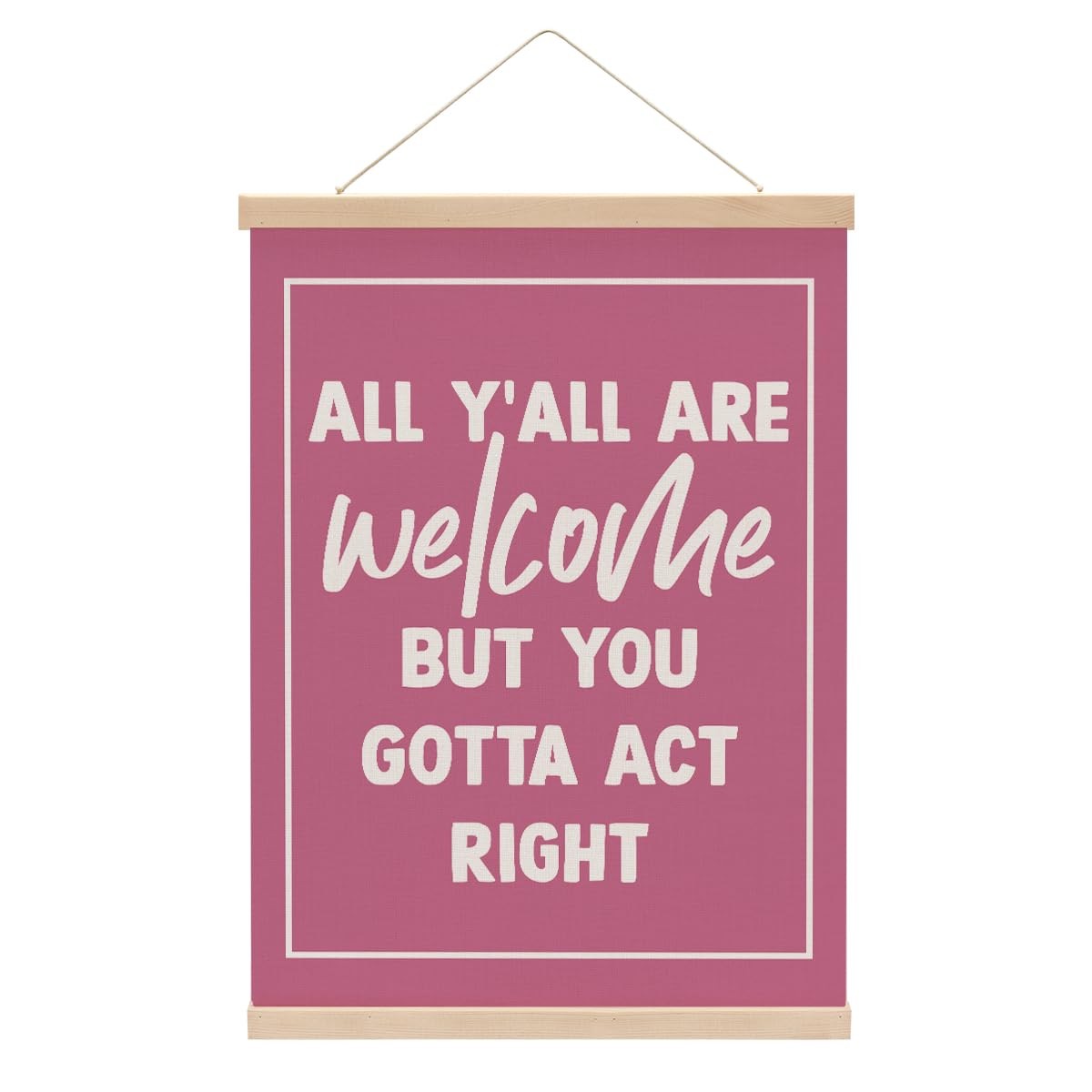 Pink Funny Welcome Sign Wall Art Poster Hanger Frame, Door Signs Posters Wall…