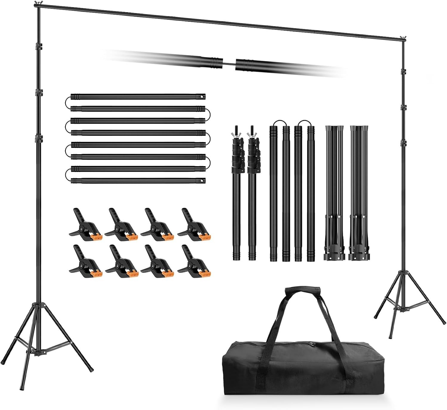 Backdrop Stand 10x7ft(WxH Photo Studio Adjustable Background Stand Support