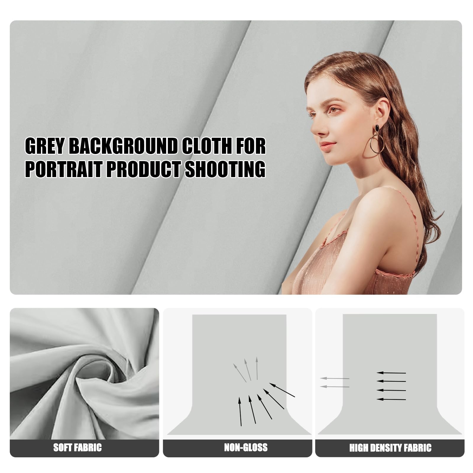Light Grey 10 x 20 Ft Large Screen Backdrop Cloth for Photography, Non-Reflec…