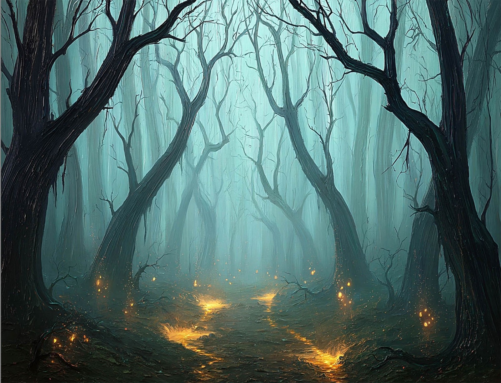 10x8ft Enchanted Forest Backdrop Spooky Dead Tree Background for Photography