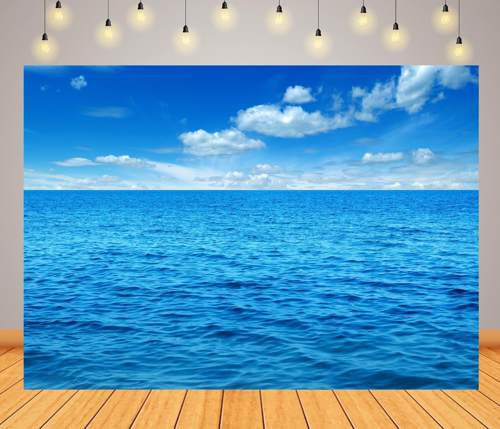 7x5ft Fabric Ocean Sky Backdrop Summer Sea Waves Photography Background