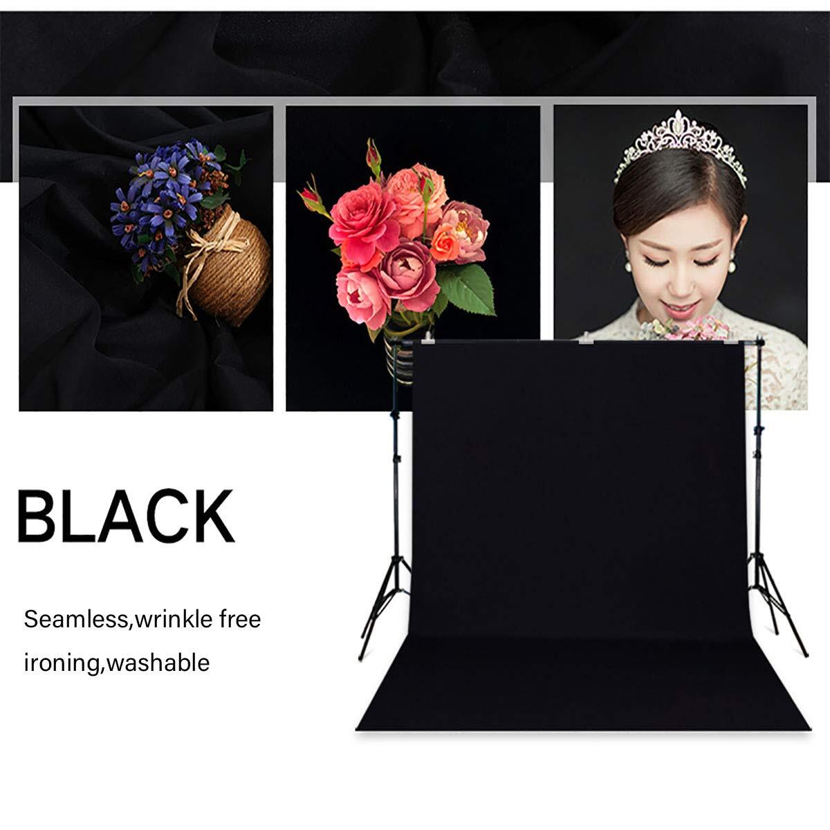6x9ft Solid Black Muslin Photo Backdrop Screen Studio Photography Background