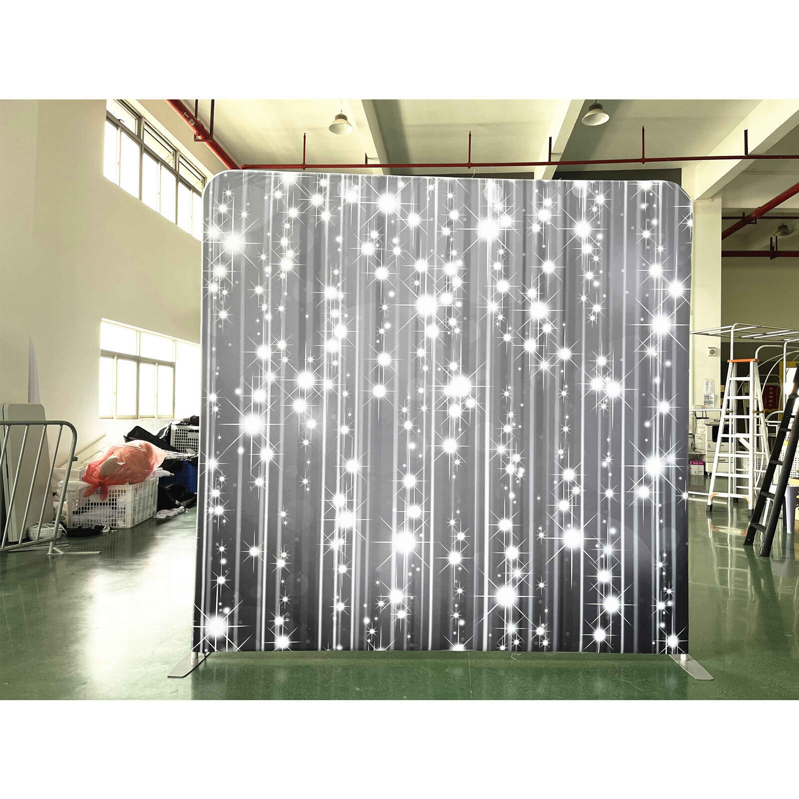 8×8 FT Tension Fabric Display Photography Backdrop Stand for Weddings Events