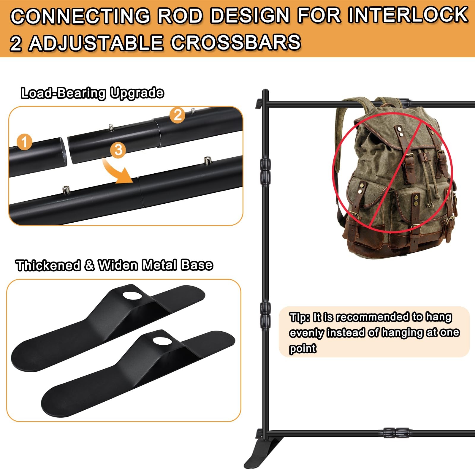 Backdrop Banner Stand, 8x8FT Heavy Duty Adjustable Step and Repeat Stand with…