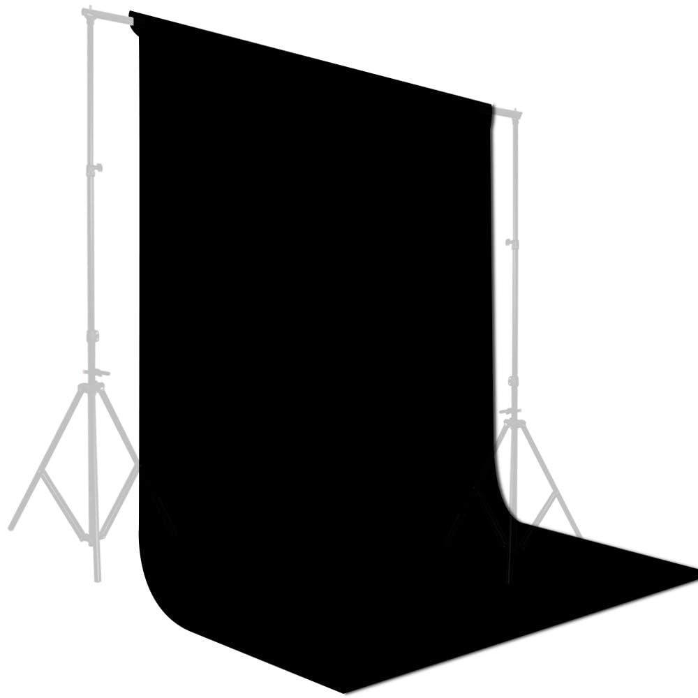 GFCC 8FTx10FT Black Photography Backdrop for Photo Booth & Video Recording