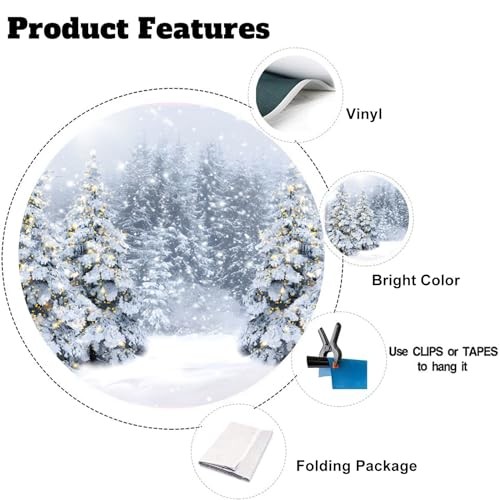 Winter Wonderland Backdrop Glitter Snowy Forest Landscape Photography 10x8ft