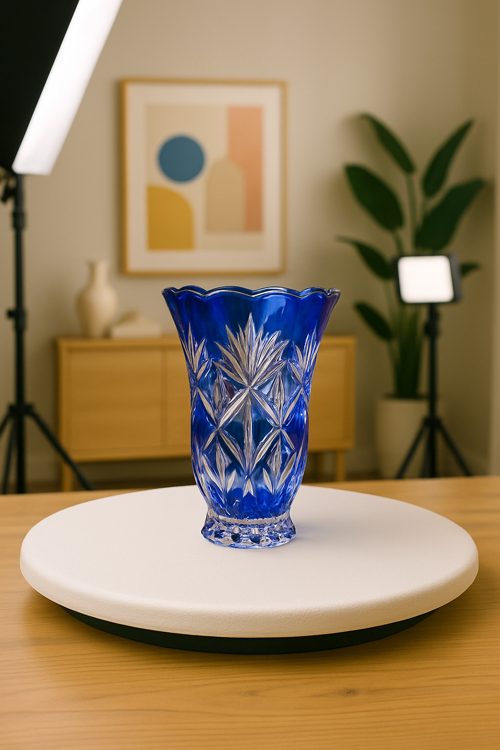 Easy Spin White Photo Table – Manual Rotating Stand for Product Pictures 5 Sizes