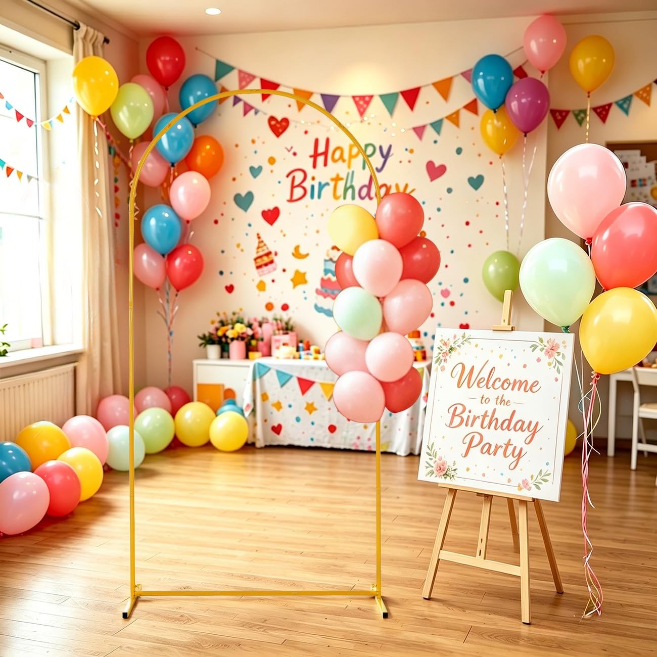 6.6 FT Wedding Arch Backdrop Stand for Party, Balloon Arch Stand, Wedding Arc…