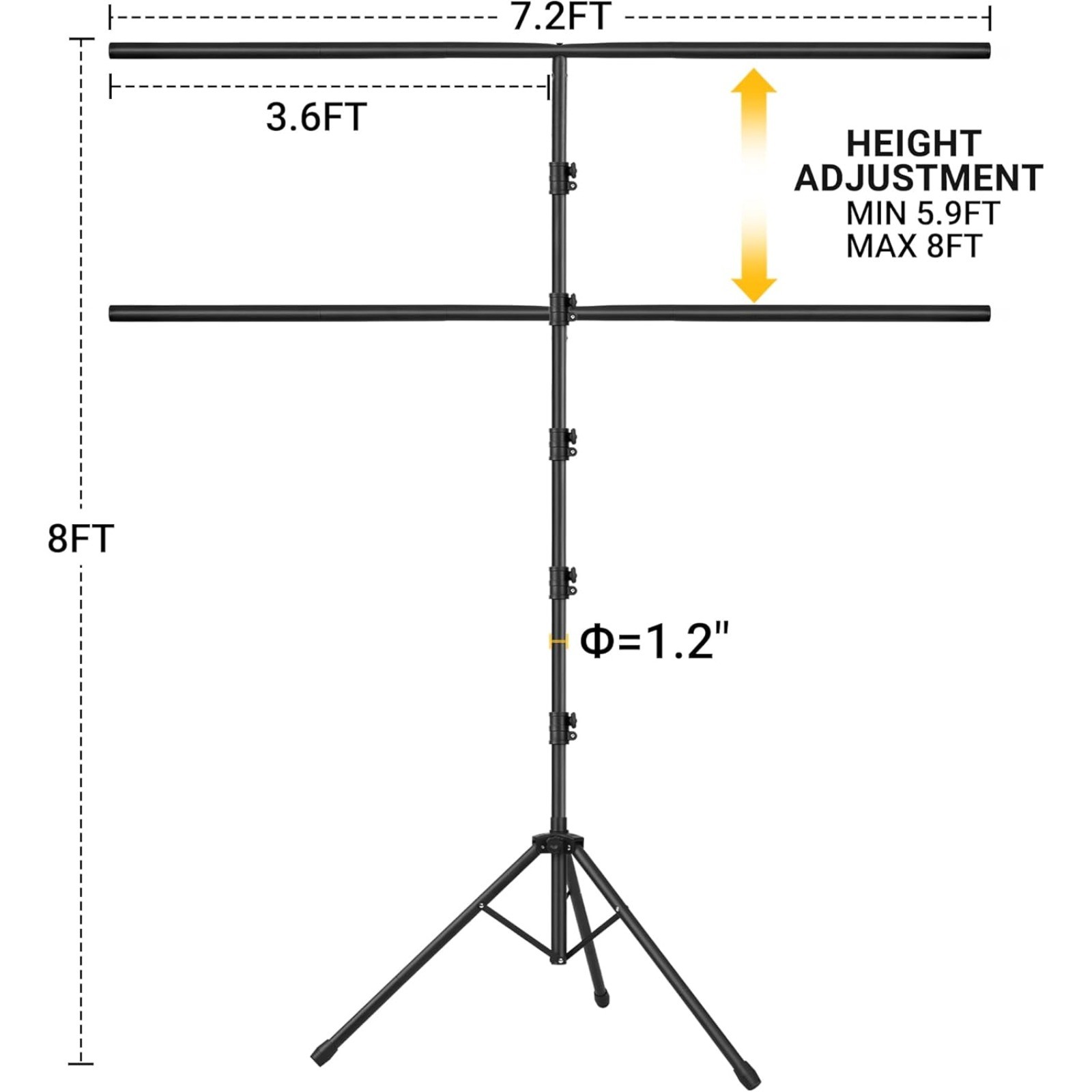 Portable T-Shape Backdrop Stand Background Green Screen Holder Support Kit 8 FT