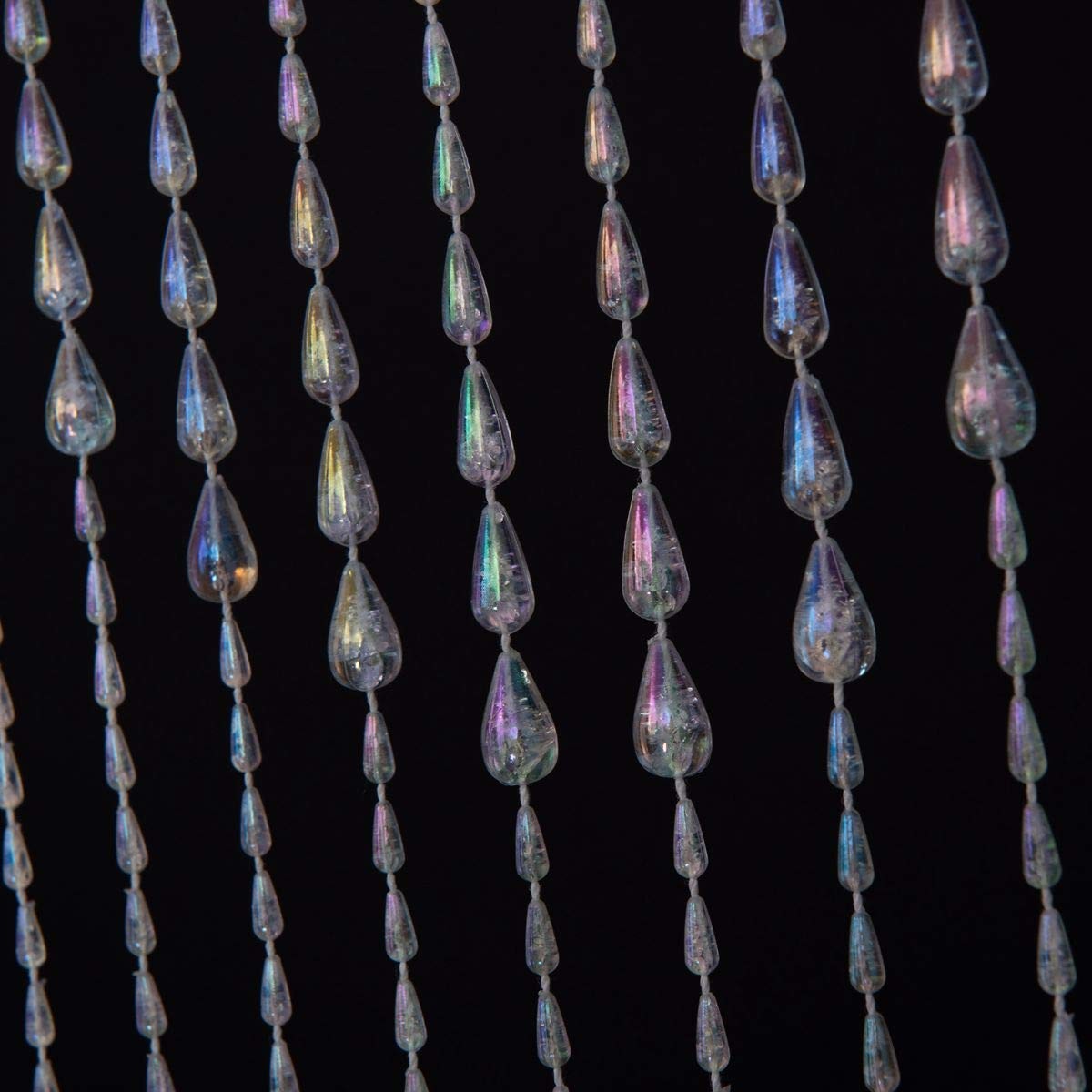 Iridescent Crystal Beaded Curtain 3×6 FT for Home, Wedding, Cafe Decor