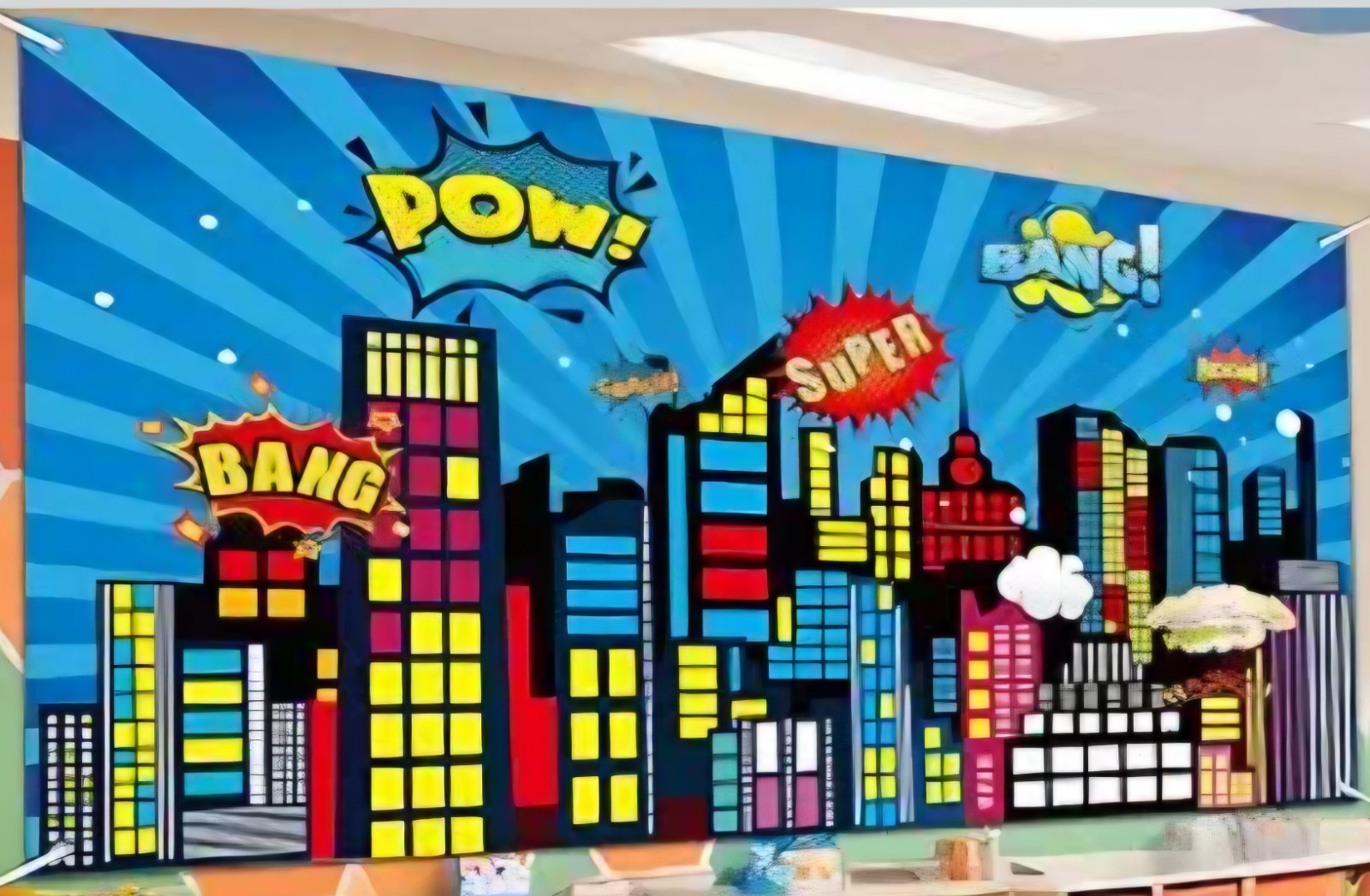 Super Hero City Skyscraper Backdrop Background 10 x 6 Ft Party Photo Decoration
