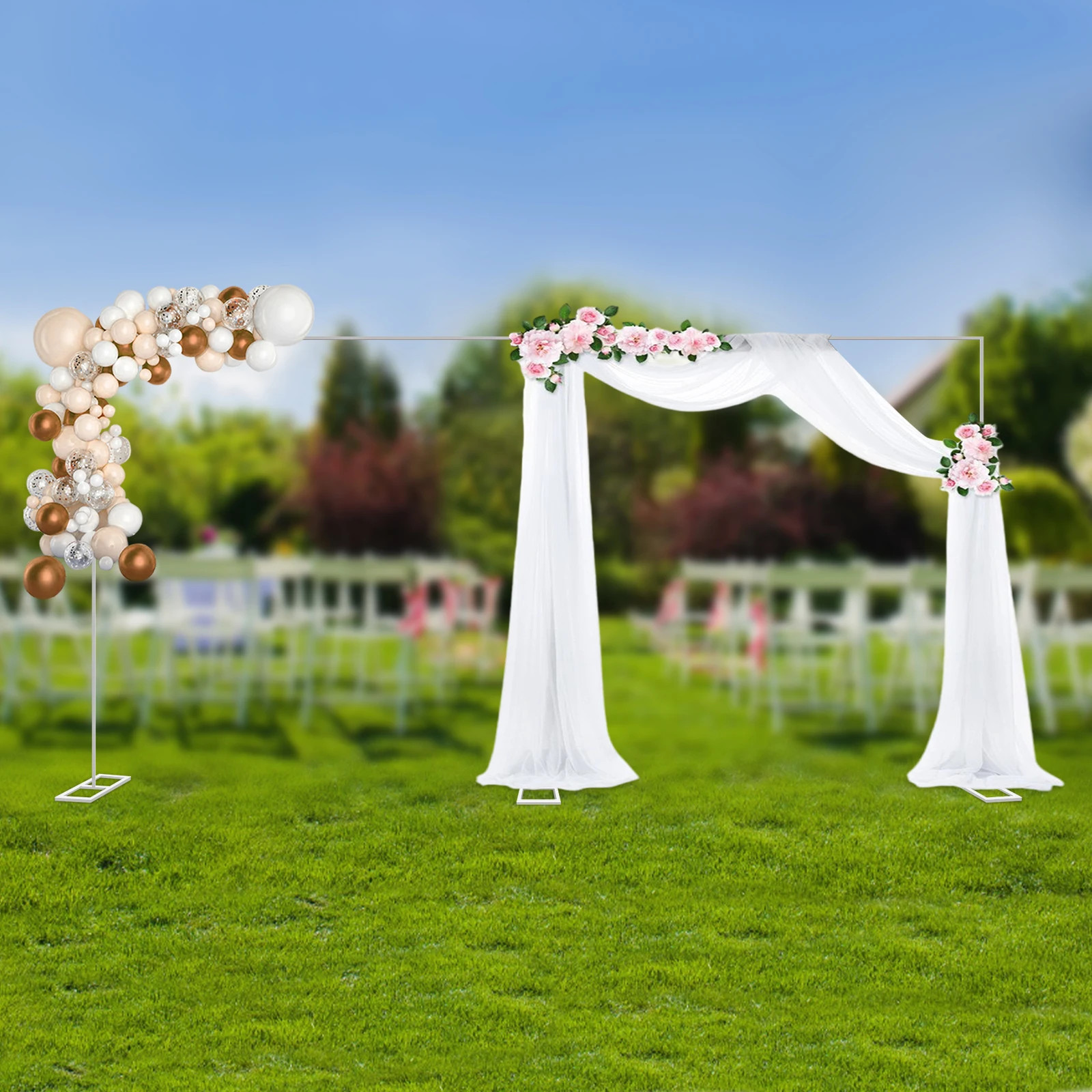 6M X 3M Wedding Backdrop Stage Stand 10x20ft Heavy Duty Square Metal Arch Frame
