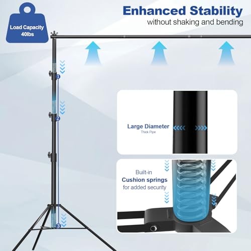 12 x 10ft Photo Video Studio Heavy Duty Backdrop Stand, Adjustable 10×12ft