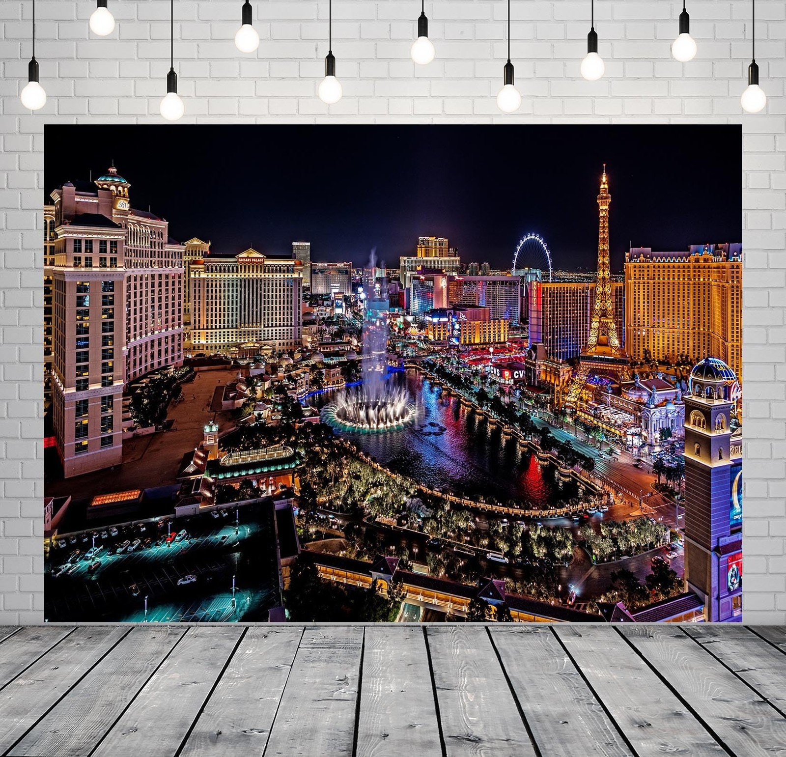 BELECO 7x5ft Fabric Las Vegas Backdrop Night in Vegas, 7x5FT, CHa18210