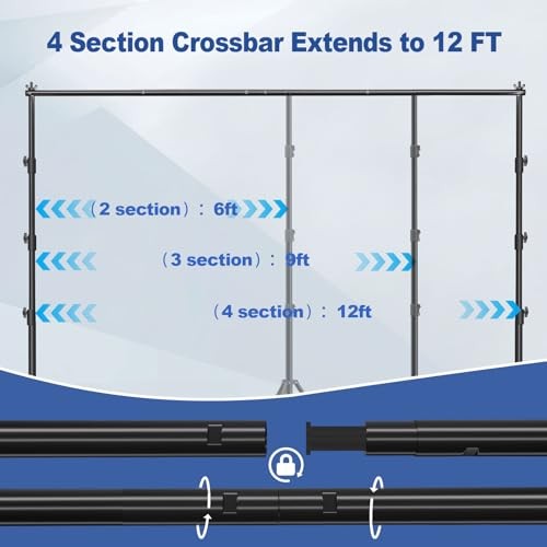 12 x 10ft Photo Video Studio Heavy Duty Backdrop Stand, Adjustable 10×12ft