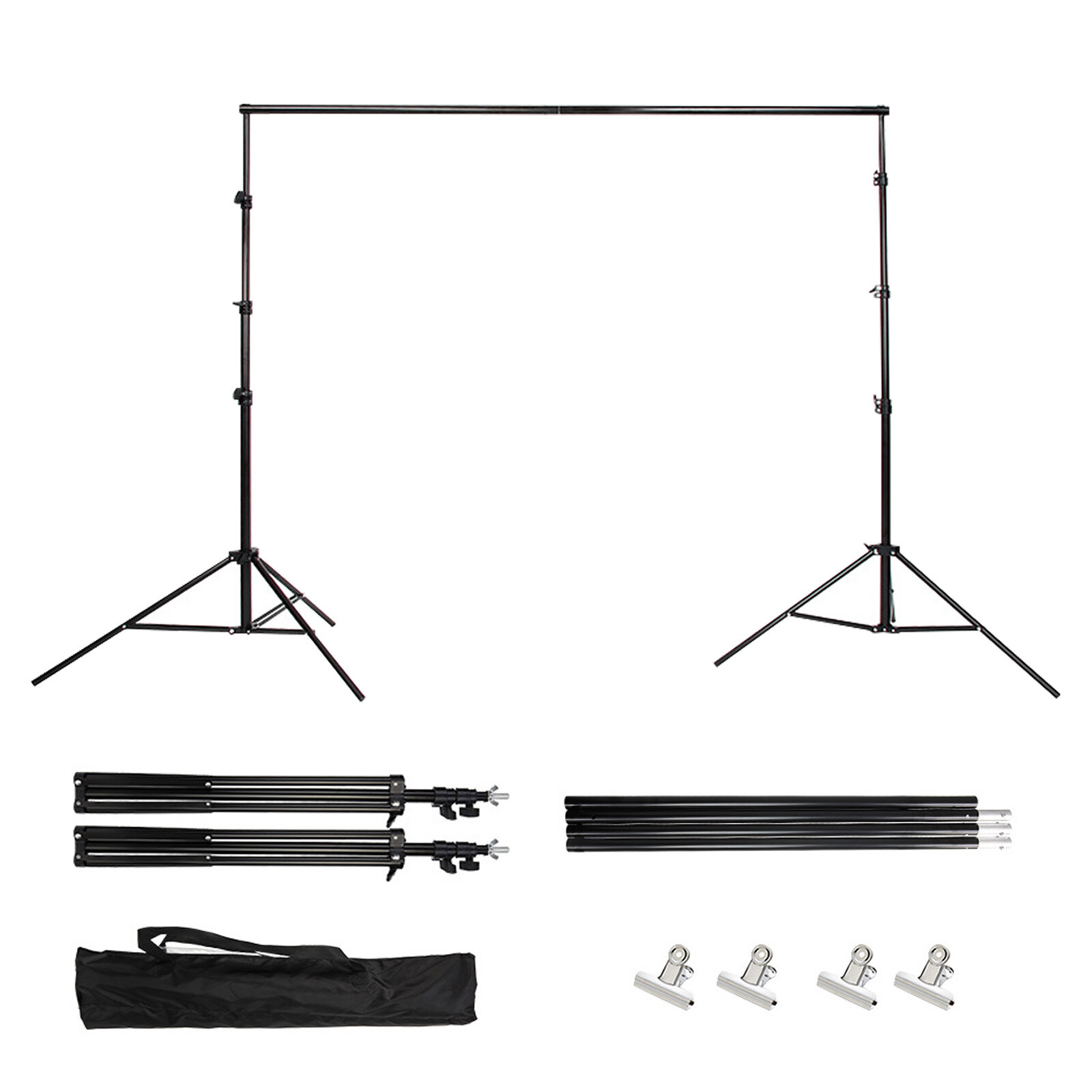 10Ft Heavy Duty Adjustable Photography Background Support Stand Kit w/Sand Bags