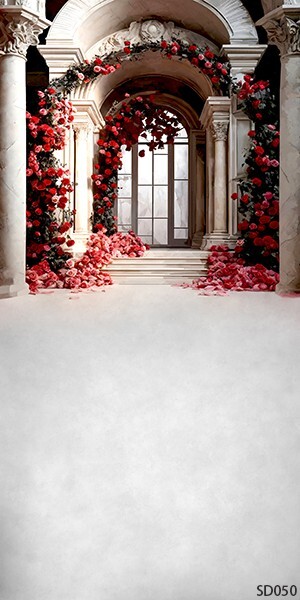 10’x20’CP Arch Flower Wedding Scenic Microfiber Fabric background backdrop SD050