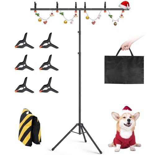 Portable T-Shape Backdrop Stand Support Kit 8×5.3ft, Adjustable Photo 8×5.3Ft