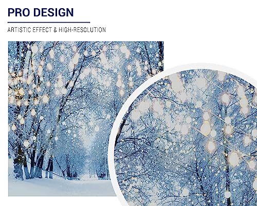 6 x 6 FT Winter Forest Backdrop Wonderland Snowflake Photography 72 x 72 in