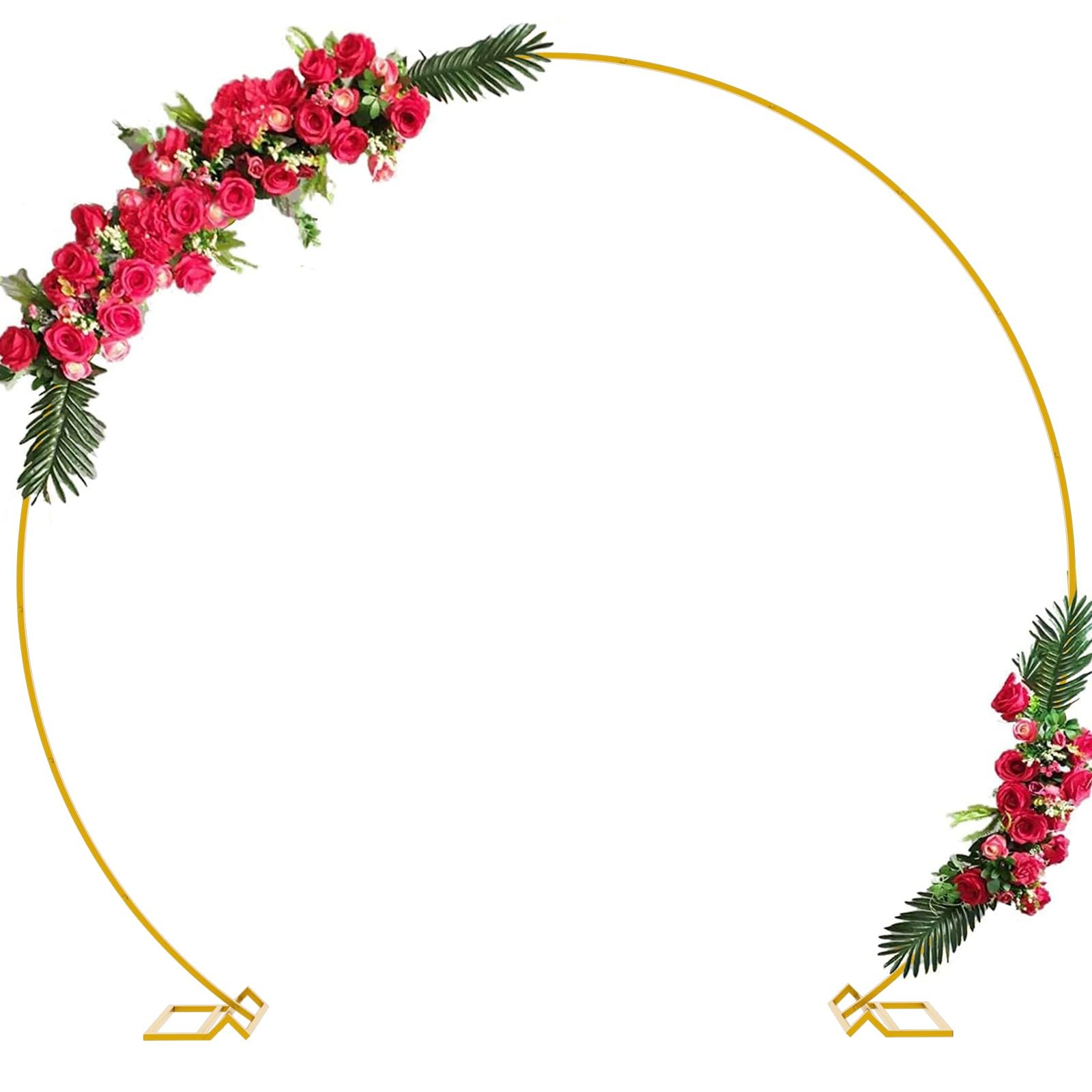9.2FT Gold Round Backdrop Stand Metal Circle Wedding Arch Round Balloon Arch …
