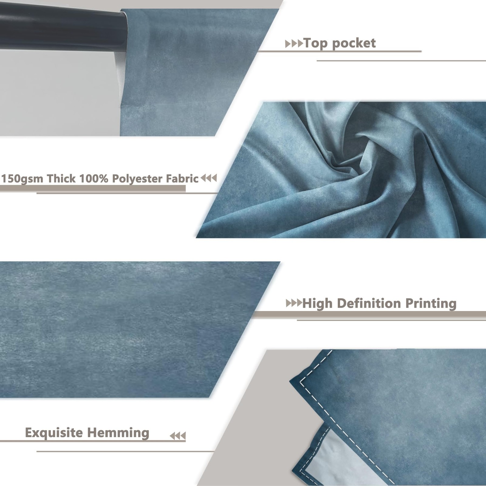 8x10ft Fabric Blue Abstract Portrait Thick Photography Backdrop (No Stand No …