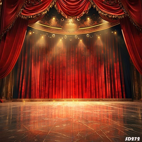 10’x10’CP Red Curtain Stage Scenic Microfiber Fabric background backdrop SD272