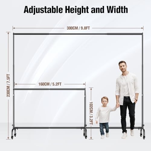 Rolling Backdrop Stand with Wheels – 10 x7.5 ft (WxH) Adjustable – 7.5x10FT