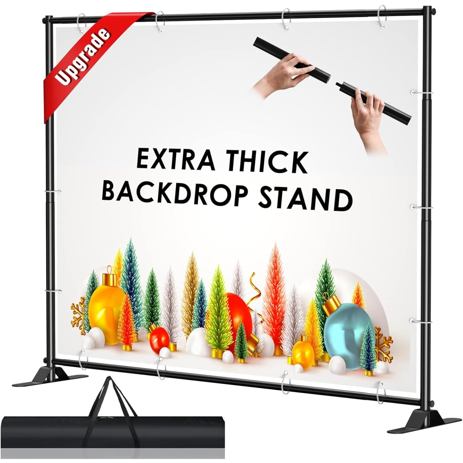 10 x 8 ft Banner Stand Heavy-Duty Backdrop Telescopic Adjustable Display Holder