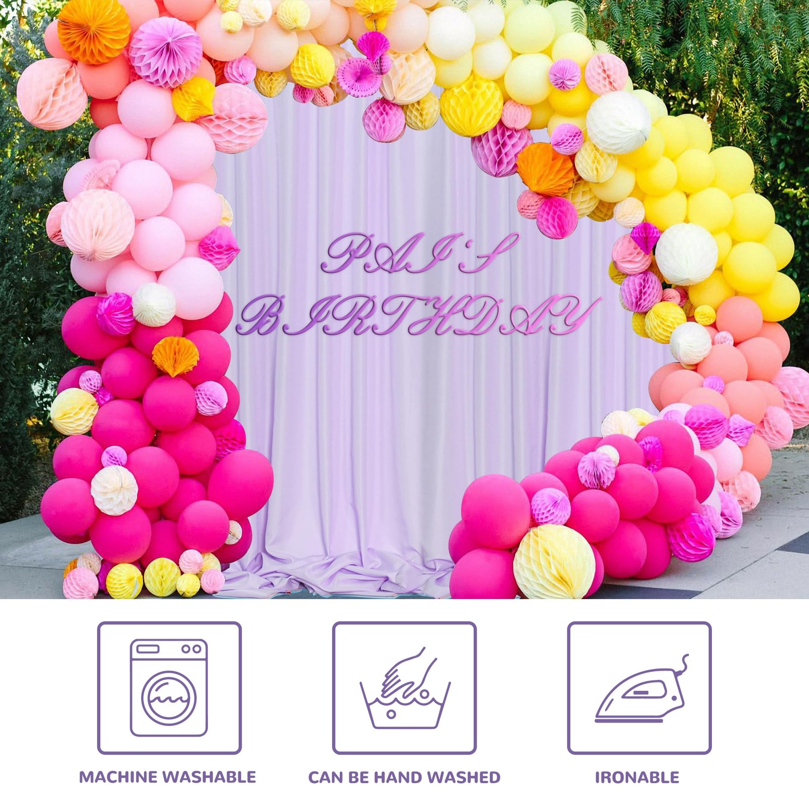 2 Panels Pink Backdrop Curtain 5x7ft Rod Pocket Photography Drapes Privacy