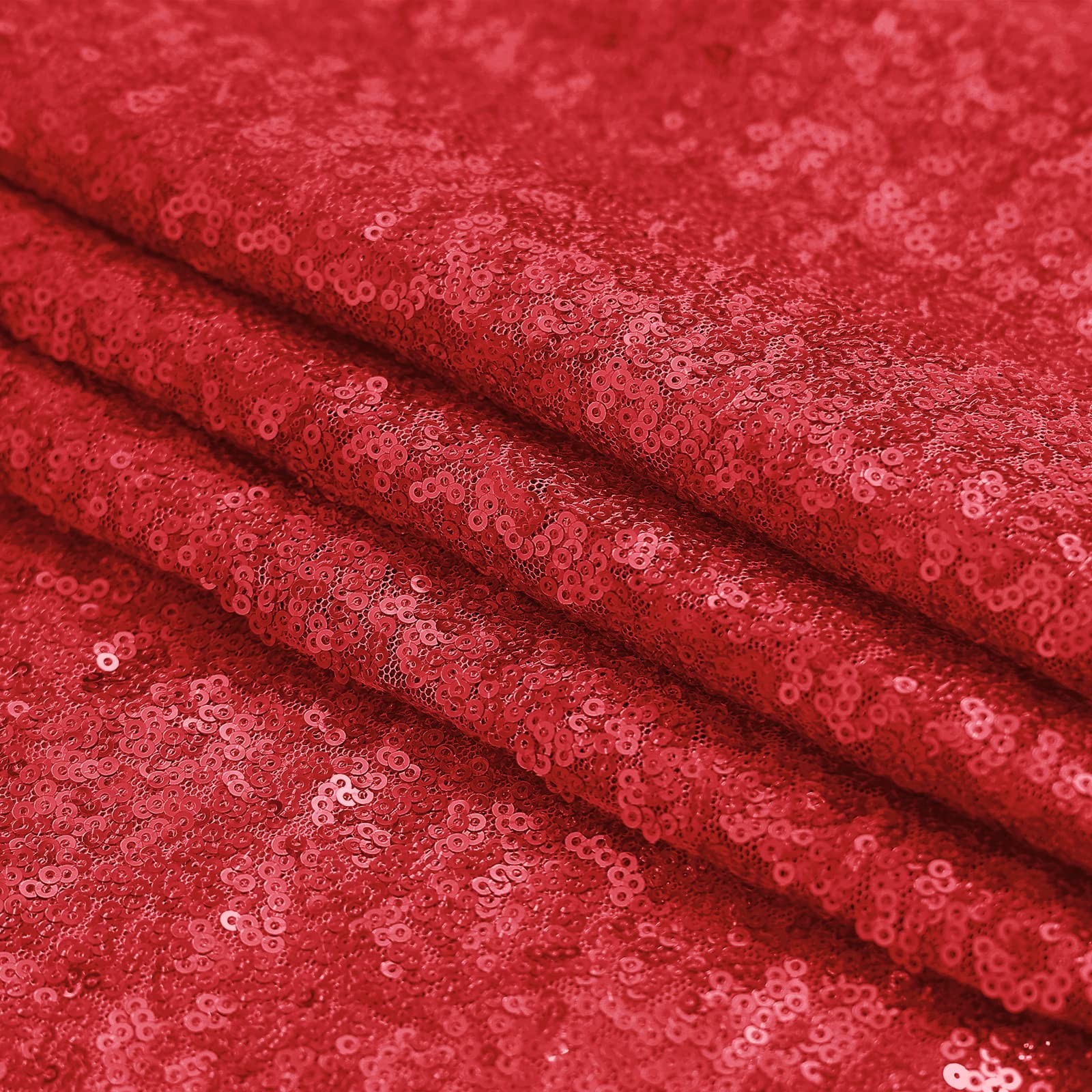 Red Sequin Backdrop Curtain 2 Panels 2FTx8FT Glitter Red Background Drapes Sp…
