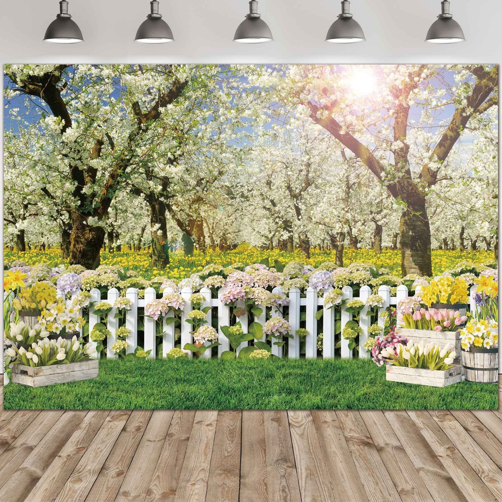 8x6ft Polyester Spring Backdrop Natural Scenery Forest Tree Photography Backg…